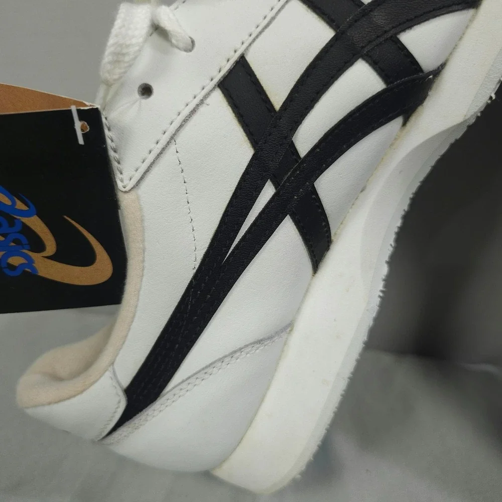 Vtg Asics Cheer Shoes Women 9.5 White Black Leather NCA Cheerleading